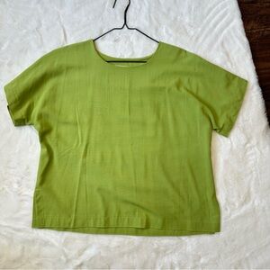 Handmade Natural Fiber Cotton Green Dolman Tee